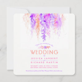 Convites de casamento botânicos de laranja roxo co