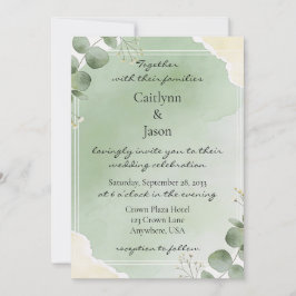 Convites de Casamento Botânicos Sage Whisper