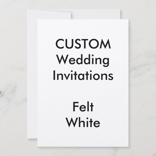 Convites de Casamento BRANCO FELT Personalizado 5" (Frente)