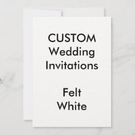 Convites de Casamento BRANCO FELT Personalizado 5"