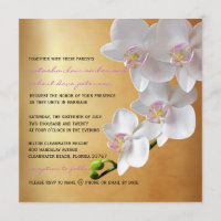Convites de casamento brancos das orquídeas do