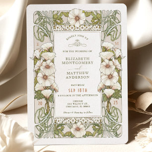 Convites de Casamento Calla Lily Art Nouveau Mucha
