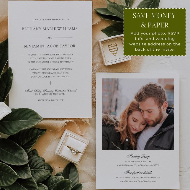 Convites de Casamento Católicos Bethany com RSVP (Criador carregado)