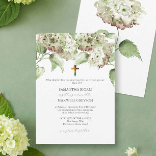 Convites de Casamento Católicos com Hortênsias Ver