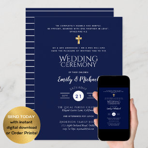 Convites de Casamento Católicos - Verso com Nomes