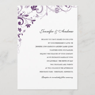 Convites de Casamento Chic Bouquet (Ameixa)