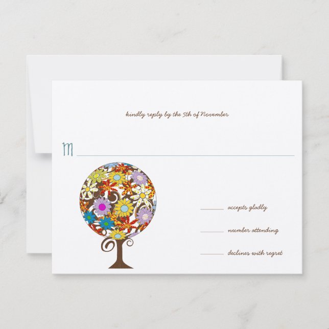 Convites de Casamento Círculo de Amor Floresta Mág (Frente)