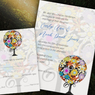 Convites de Casamento Círculo de Amor Floresta Mág