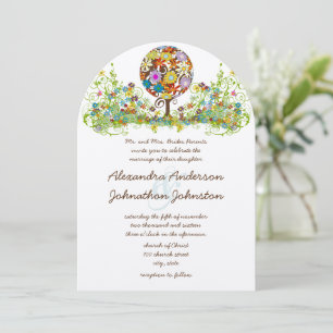 Convites de Casamento Círculo do Amor Floresta Mág