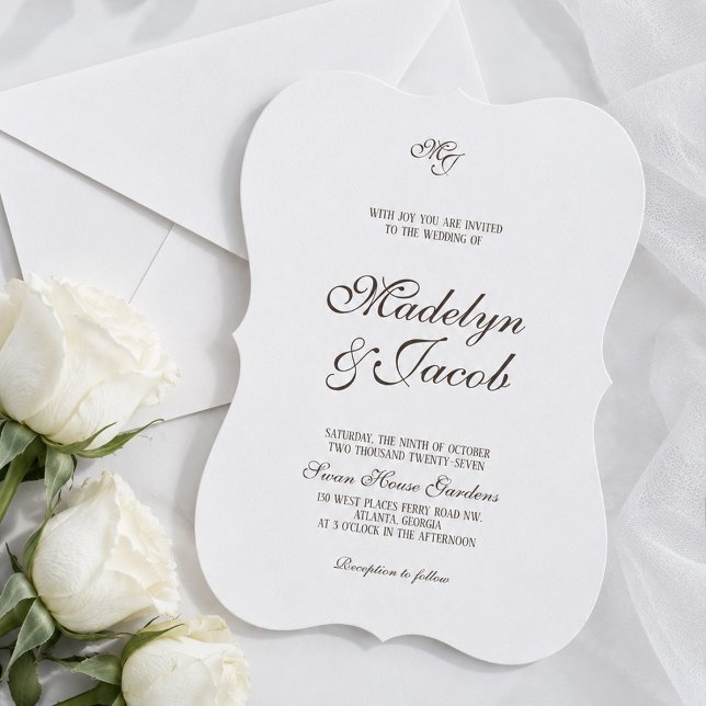 Convites de casamento clássicos marrons (Criador carregado)