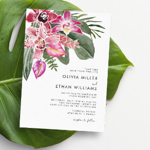 Convites de Casamento Coloridos Tropicais
