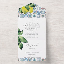 Convites de casamento com Azulejo Amalfi de placa