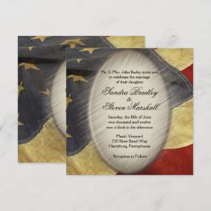 Convites de Casamento com Bandeira Americana Vinta