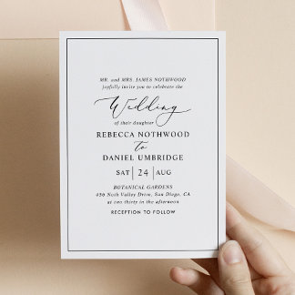 Convites de Casamento com Caligrafia Moderna
