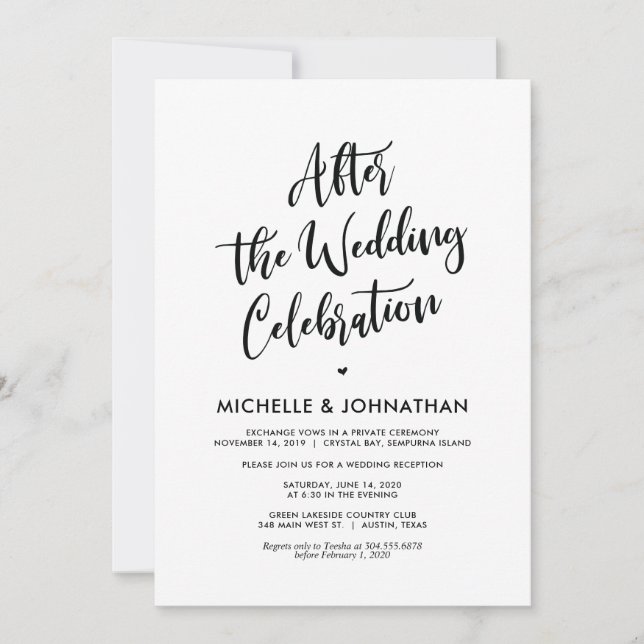 Convites de Casamento com Caligrafia Perfeita para (Frente)