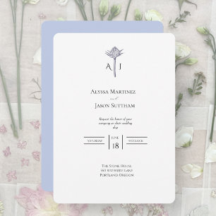 Convites de Casamento com Cardo Escocês Desenhado 