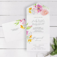 Convites de Casamento com Cartão de Resposta Flore