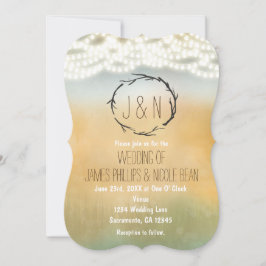 Convites de Casamento com Coroa de Galhos Rústicos