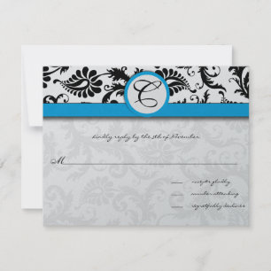 Convites de Casamento com Corte Preto Damasco e Re
