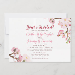 Convites de Casamento com Flor de Cerejeira