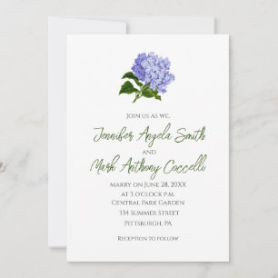 Convites de Casamento com Flor de Hortênsia Floral