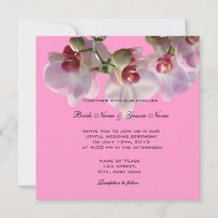 Convites de casamento com flores de orquídea rosa