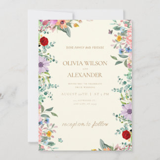 Convites de casamento com flores de primavera