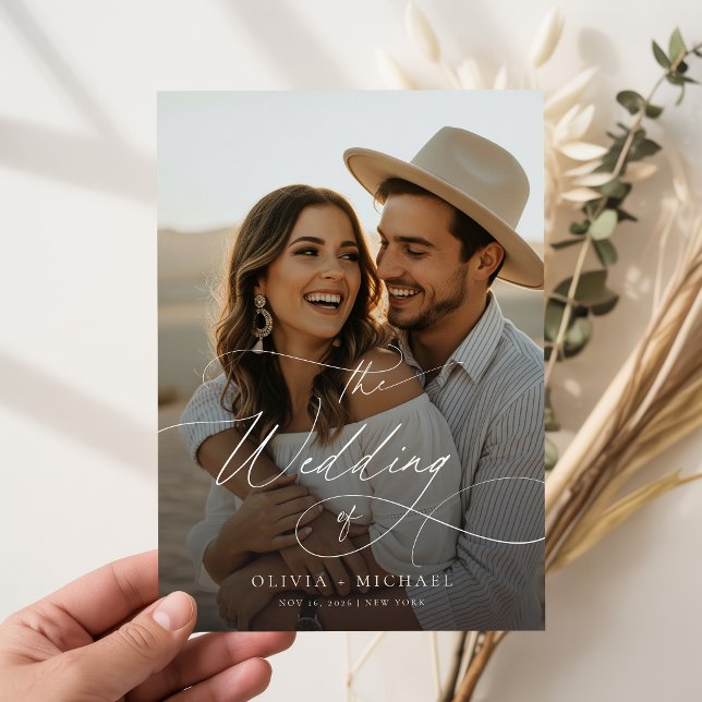 Convites de Casamento com Foto Boho Moderno e Orça (Criador carregado)