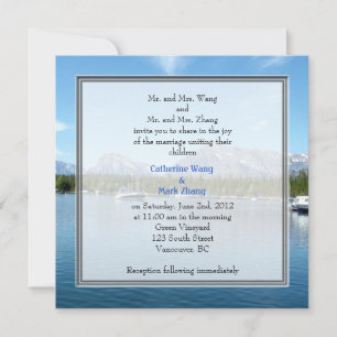 Convites de casamento com foto da paisagem. Grand