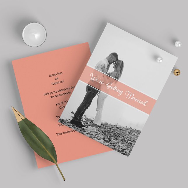 Convites de Casamento com Foto e Letra Elegante Br (Criador carregado)