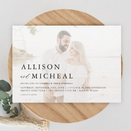 Convites de Casamento com Foto Simples Moderno Ele