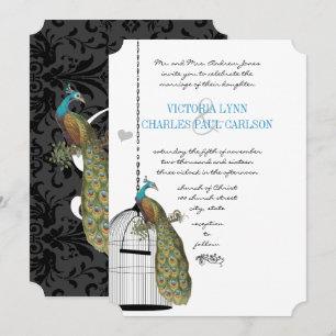 Convites de Casamento com Gaiola de Pássaros Antig