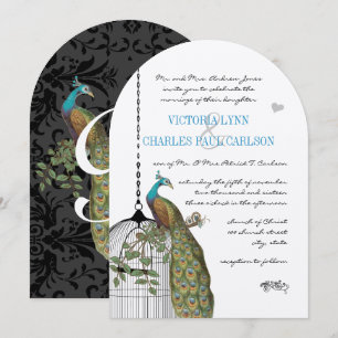 Convites de Casamento com Gaiola de Pássaros Vinta