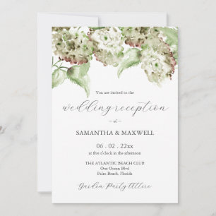 Convites de Casamento com Hortênsias Verdes para R