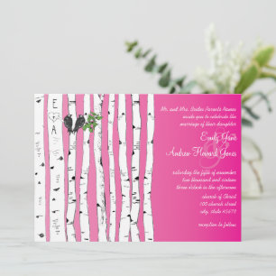 Convites de Casamento com Letras Maiúsculas Rosa e