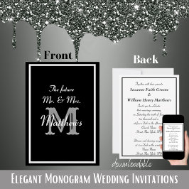 Convites de Casamento com Monograma do Futuro Sr. 
