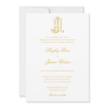 Convites de Casamento com Monograma JH ou Monogram