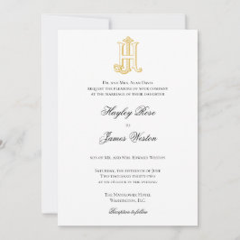 Convites de Casamento com Monograma JH ou Monogram