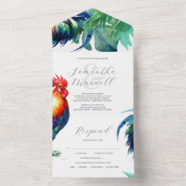 Convites de Casamento com o RSVP Card Rooster