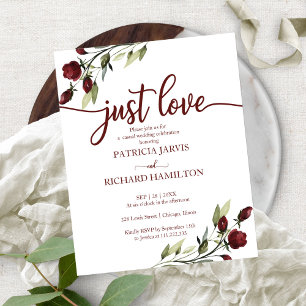 Convites de Casamento com Orçamento Just Love Red 