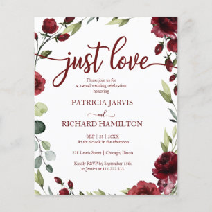 Convites de Casamento com Orçamento Just Love Red 