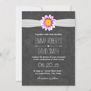 Convites de Casamento com Quadro de Giz Flor de Ma