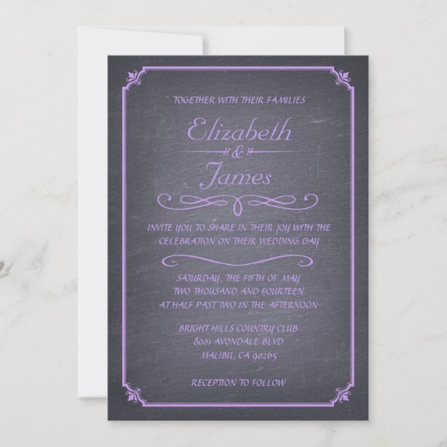 Convites de Casamento com Quadros de Lavandas (Frente)