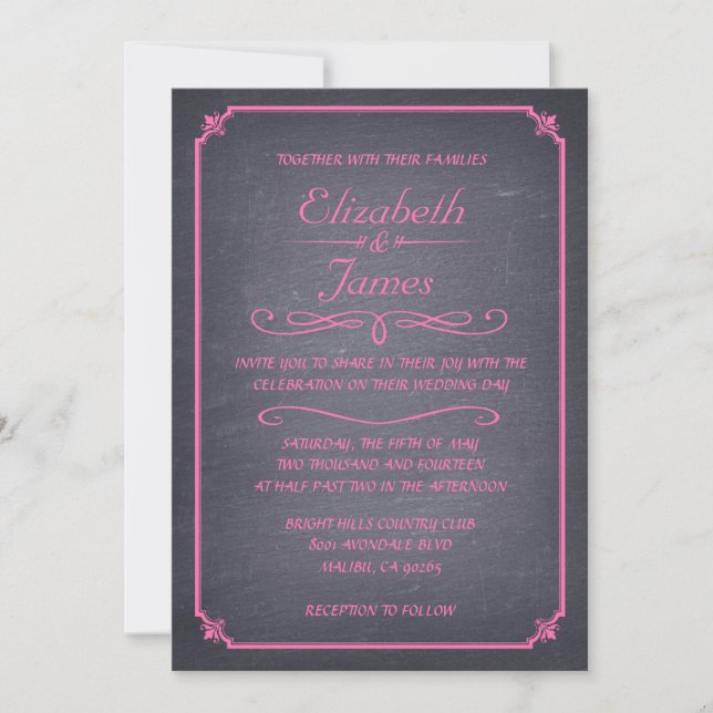 Convites de Casamento com Quadros de Vintagem Excl (Frente)