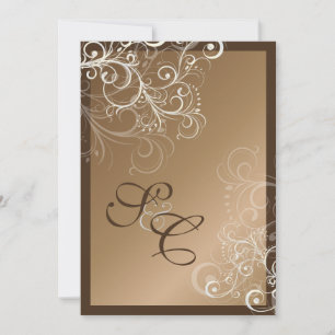 Convites de Casamento com redemoinhos de cobre e p