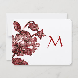 Convites de Casamento com Rosa de Vinho Tinto Borg