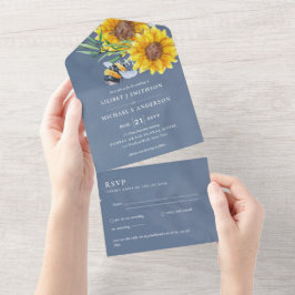 Convites de casamento com RSVP Abelhas Rústicas de