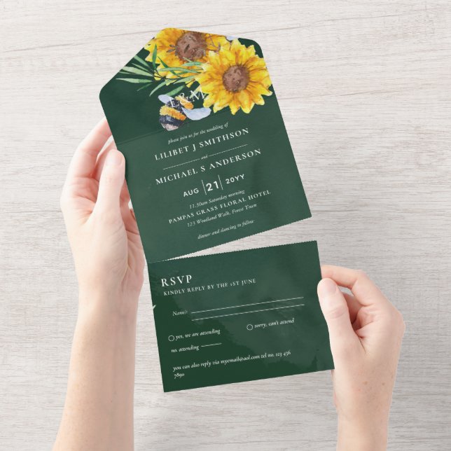 Convites de casamento com RSVP Abelhas Rústicas de (Tearaway)