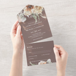 Convites de casamento com RSVP | Grama BOHO Pampas