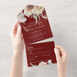 Convites de casamento com RSVP | Grama BOHO Pampas